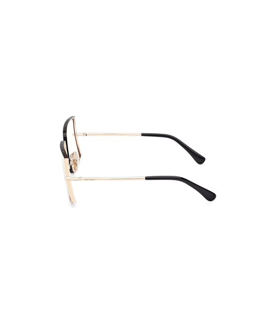 Max Mara Black Mm5156-B 001 Optical Frames Metal Squared Normal