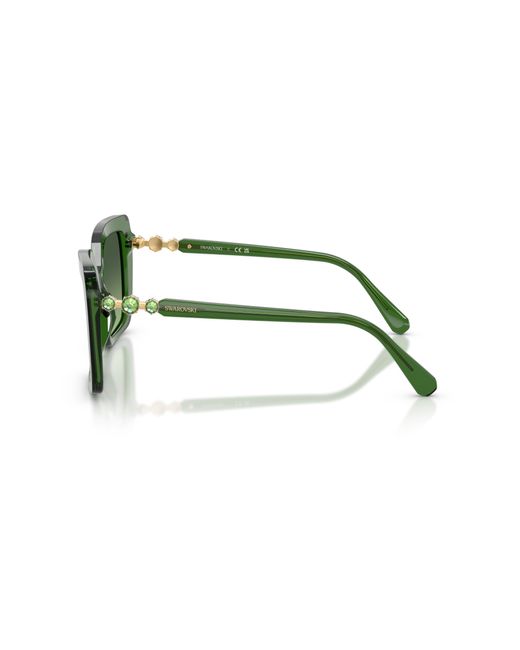 Swarovski Green Sk6049 10812A Sunglasses Acetate Butterfly Normal Nuanced