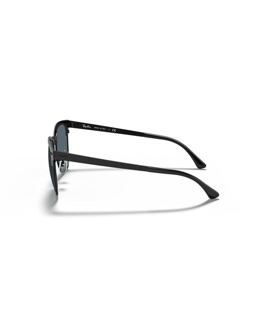 Ray-Ban Black Clubmaster Metal Sunglasses Frame Blue Lenses