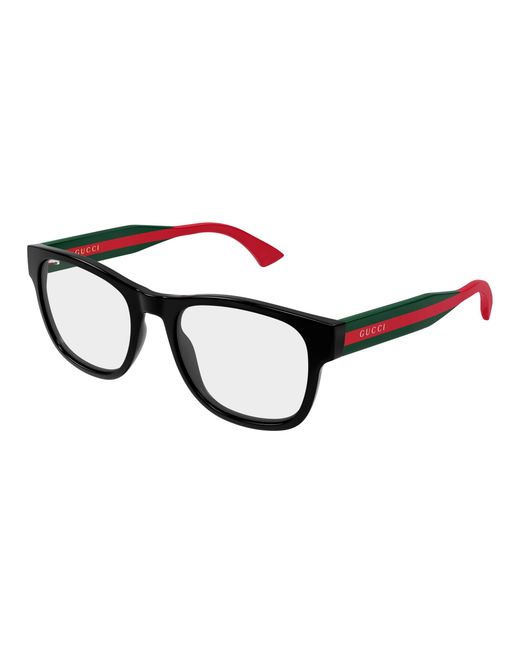 Gucci Black Gg0004Onn 001 Optical Frames Acetate Transparent Squared for men