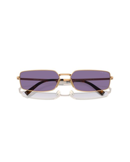 Prada Black Pr A60S 7Oe01O Sunglasses Metal Squared Normal