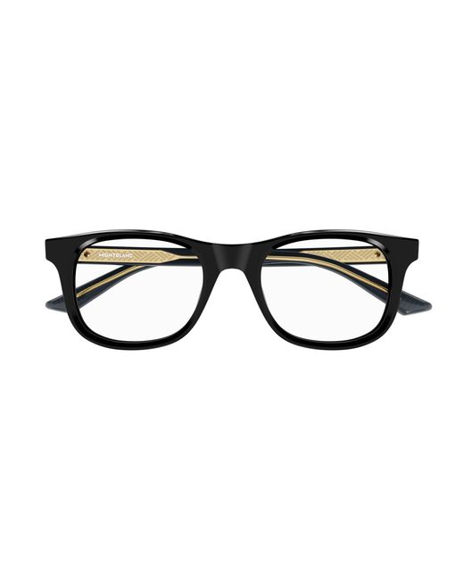 Montblanc Black Mb0385O 008 Optical Frames Acetate Transparent Squared for men