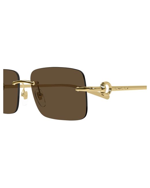 Gucci Black Gg1703S 004 Sunglasses Metal Squared for men
