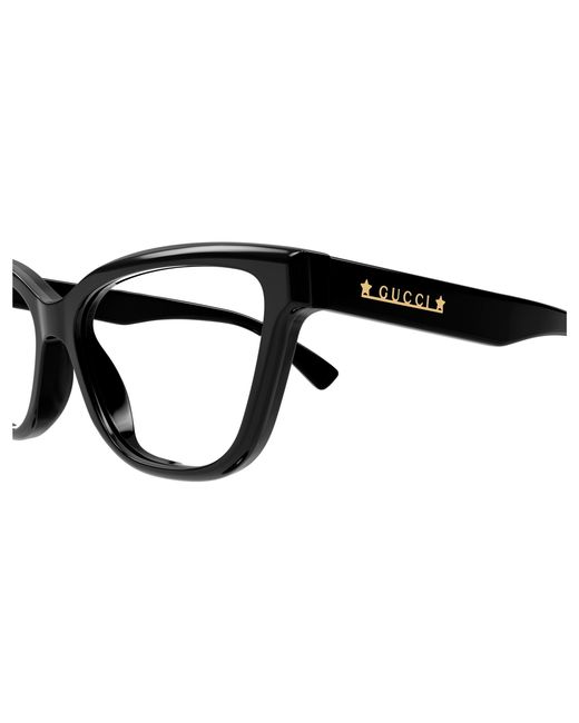 Gucci Black Gg1589O 001 Optical Frames Acetate Transparent Cat Eye