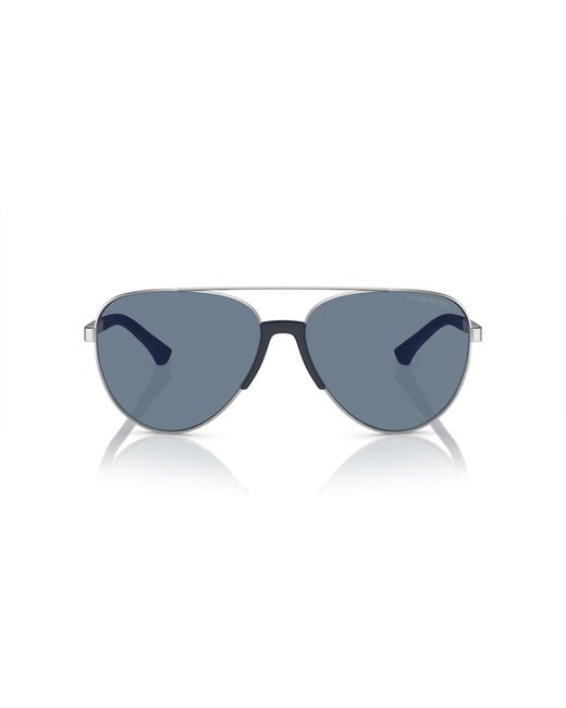 Emporio Armani Black Ea2059 30452V Sunglasses Metal Pilot Polarized for men