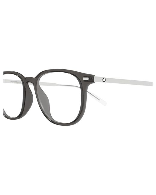Montblanc Black Mb0448Oa 005 Optical Frames Injected Transparent Round for men