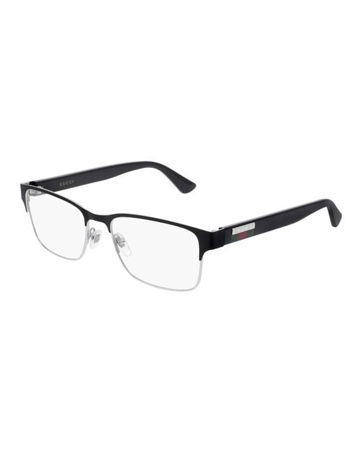 Gucci Black Gg0750O 001 Optical Frames Metal Squared for men