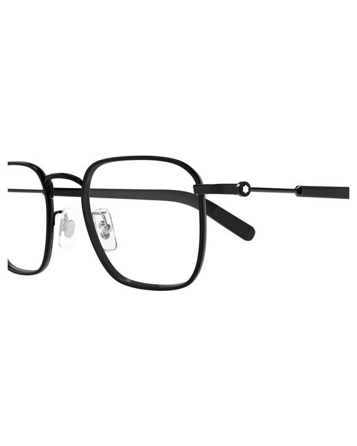 Montblanc Black Mb0424O 002 Optical Frames Metal Transparent Squared for men