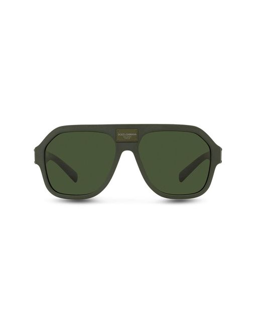Dolce & Gabbana Green Dg4433 329771 Sunglasses Acetate Pilot Normal for men