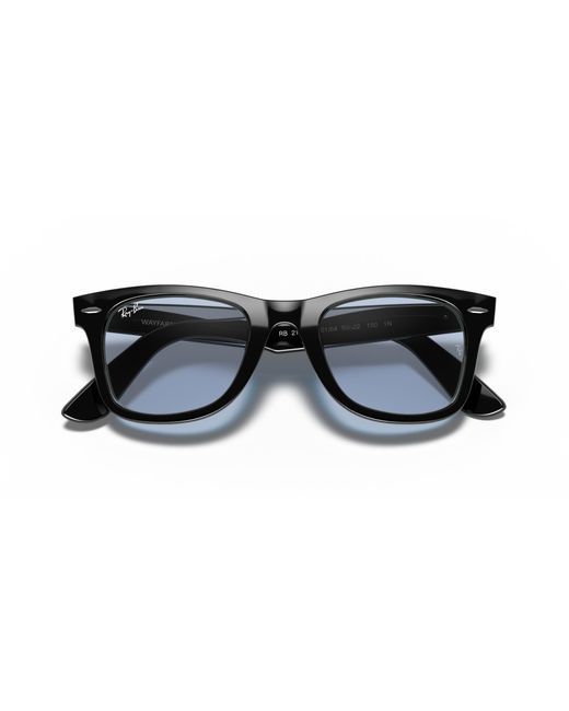 Ray-Ban Wayfarer Clear Evolve Sunglasses Shiny Black Frame Grey Lenses 50-22