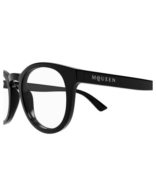 McQueen Black Am0514O 001 Optical Frames Acetate Transparent Round