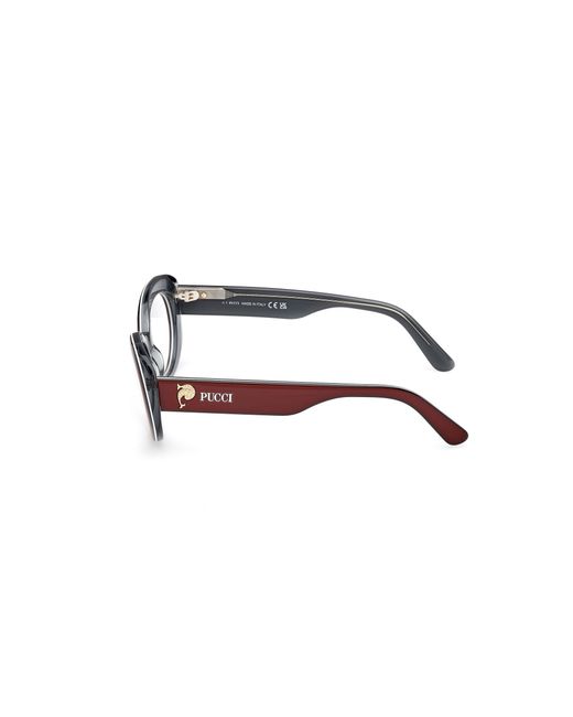 Emilio Pucci Black Ep5262 071 Optical Frames Acetate Round Normal