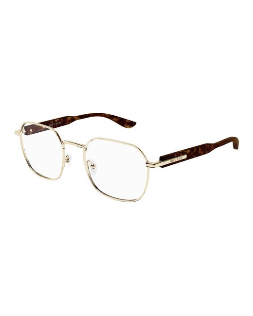 McQueen Black Am0499O 003 Optical Frames Acetate Transparent Geometric for men