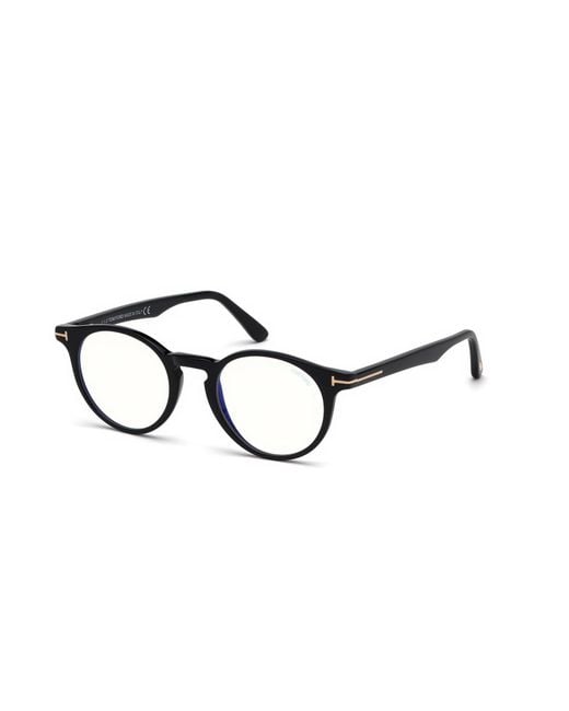 Tom Ford Black Ft5557-B 001 Optical Frames Acetate Round Anti- Light
