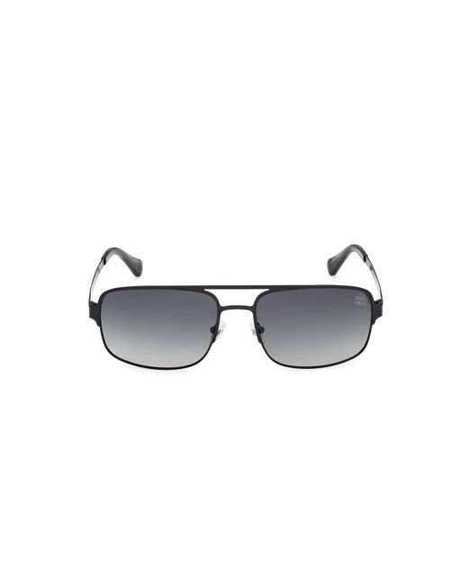 Timberland Black Tb00065 02D Sunglasses Metal Smoke Squared Polarized for men