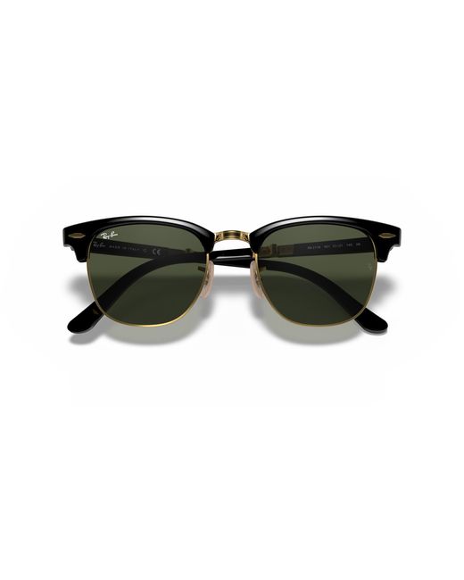 Ray-Ban Black Rb2176 Clubmaster Folding Polarized Square Sunglasses