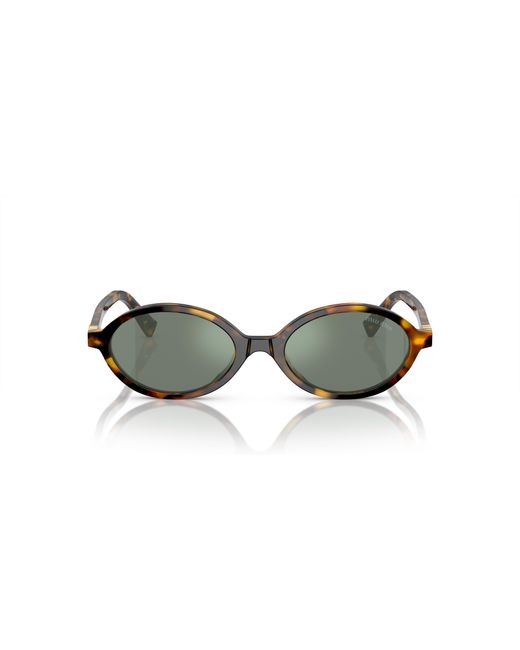 Miu Miu Black Mu 04Zs Vau04M Sunglasses Acetate Round Normal