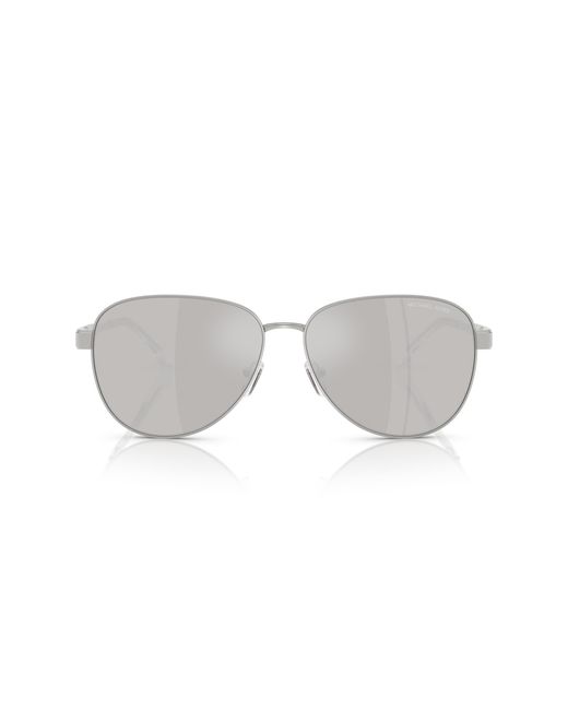 Michael Kors Black Mk1160 Biarritz 18936G Sunglasses Metal Pilot Mirrored