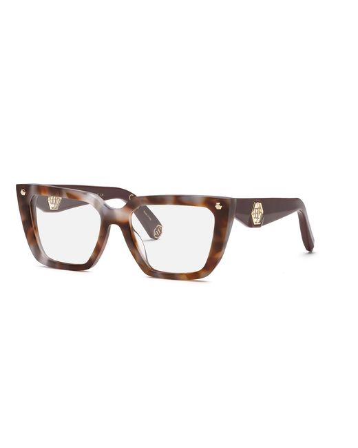Philipp Plein Black Vpp191 Plein Muse 03Ka Optical Frames Acetate Squared