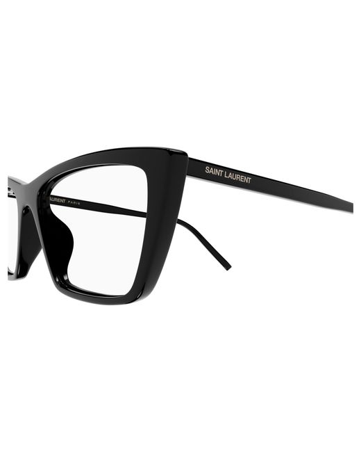 Saint Laurent Black Sl 737 Mica Thin Opt 002 Optical Frames Acetate Transparent Squared