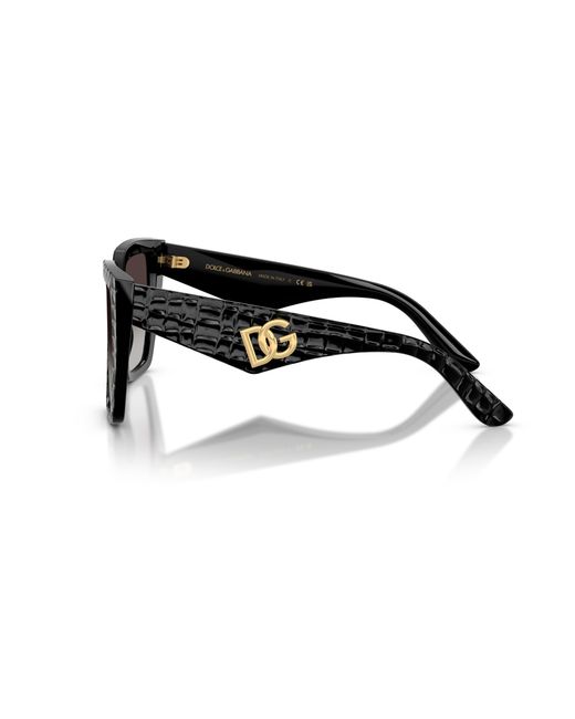 Dolce & Gabbana Black Dg4438 32888G Sunglasses Acetate Squared Normal Shaded