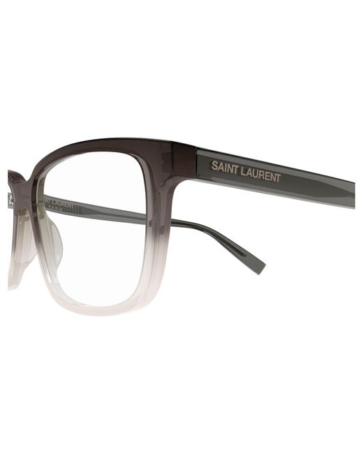 Saint Laurent Black Sl 458 008 Optical Frames Acetate Transparent Squared for men