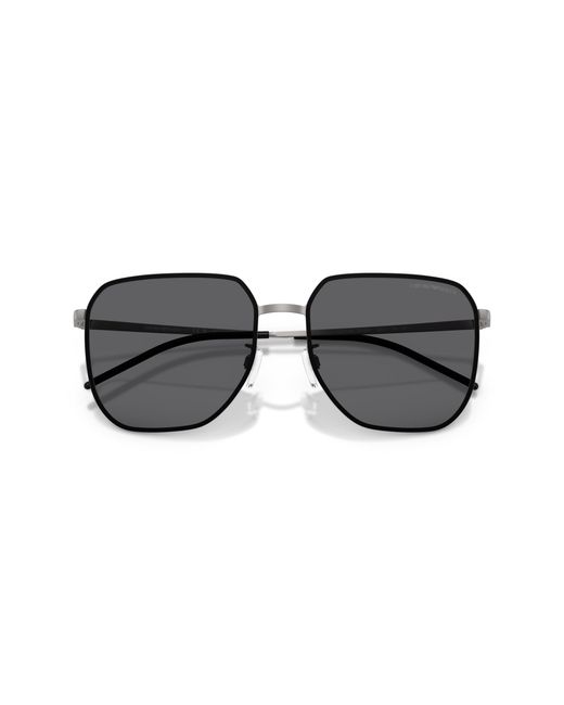 Emporio Armani Black Ea2135D 300381 Sunglasses Metal Squared Polarized for men