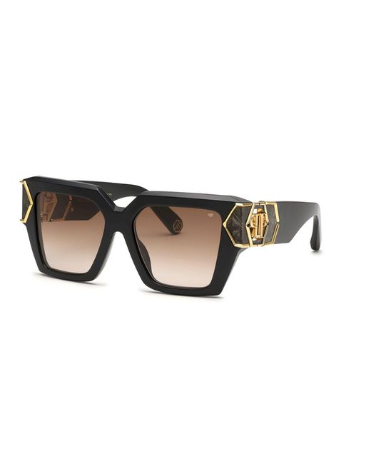 Philipp Plein Black Spp135M Plein Hera 700Y Sunglasses Acetate Squared Normal Shaded
