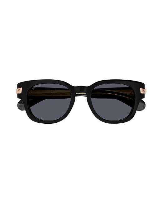 Gucci Black Gg1518S 001 Sunglasses Acetate Round for men