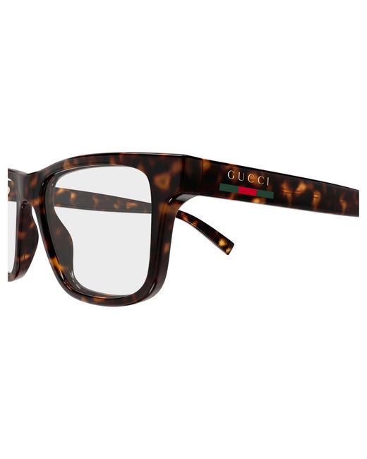Gucci Black Gg1987O 002 Optical Frames Injected Transparent Squared for men
