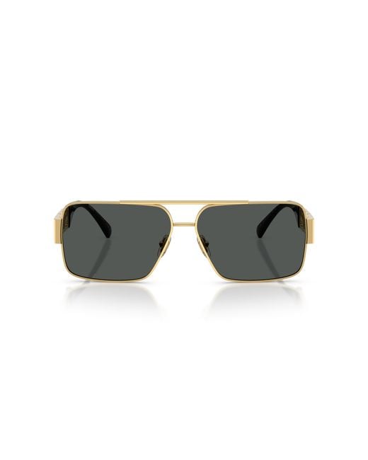 Versace Black Ve2290 100287 Sunglasses Metal Squared Normal for men