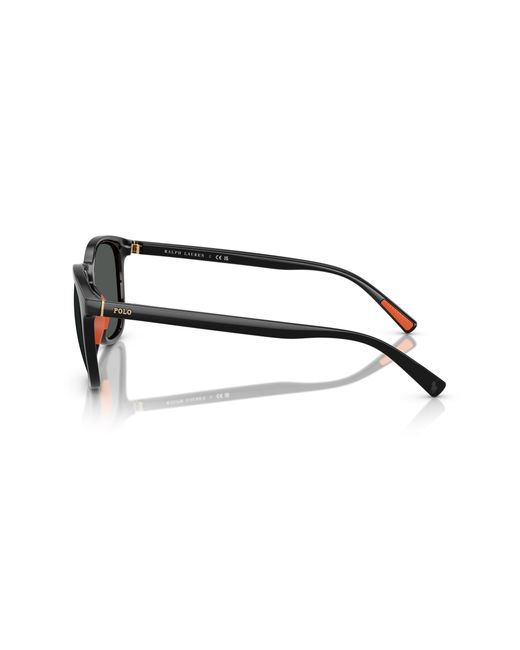 Polo Ralph Lauren Black Ph4222U 500187 Sunglasses Injected Round Normal for men