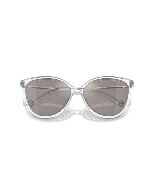 Michael Kors Black Mk2184U Dupont 30156G Sunglasses Injected Cat Eye Mirrored Shaded