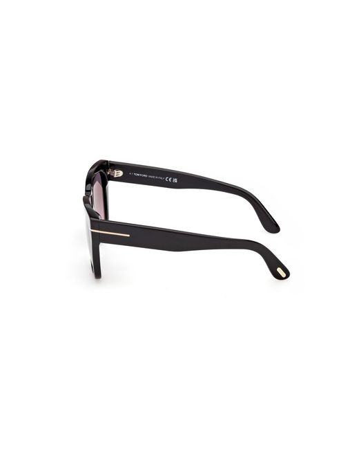 Tom Ford Black Ft1343 Flynn-02 01B Sunglasses Acetate Smoke Butterfly Normal