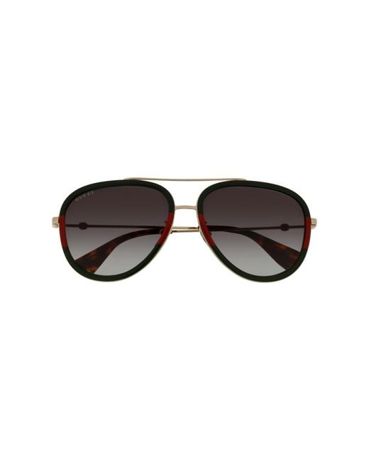 Gucci Black Gg0062S 003 Sunglasses Metal Pilot Normal