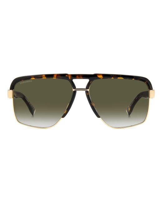 DSquared² Black D2 0084/S 2Ik/9K Sunglasses Metal Squared Shaded for men
