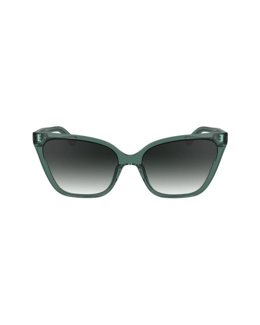 Calvin Klein Black Ck24507S 338 Sunglasses Bio-Inject Smoke Cat Eye Normal Shaded