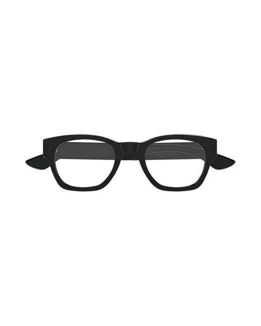 McQueen Black Am0530O 005 Optical Frames Acetate Transparent Round for men