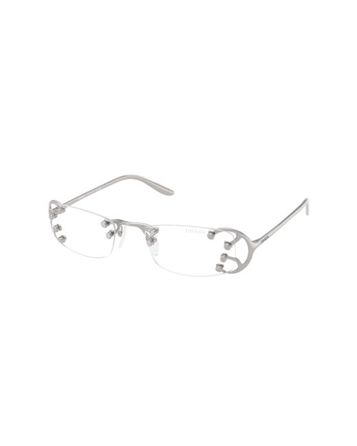 Prada Black Pr C57S 28H08N Sunglasses Metal Transparent Squared Normal