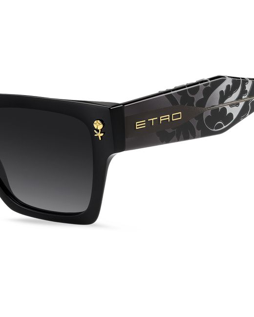 Etro Black 0128/S 807/9O Sunglasses Acetate Squared Normal Nuanced