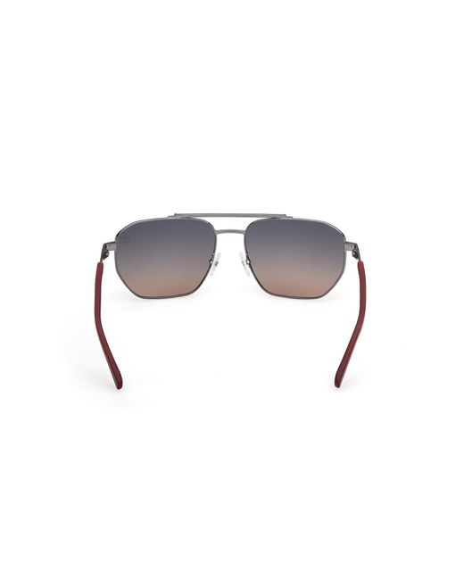 Timberland Black Tb00038 06D Sunglasses Metal Smoke Squared Polarized for men