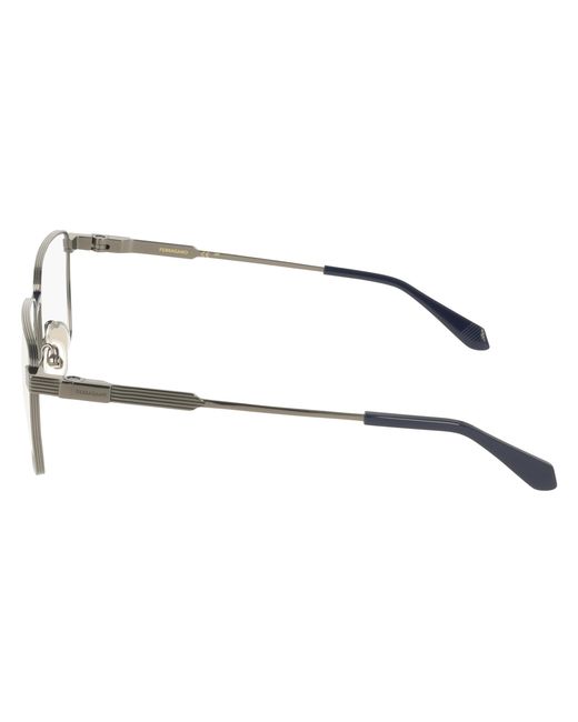 Ferragamo Black Sf2601 021 Optical Frames Titanium Squared Normal for men