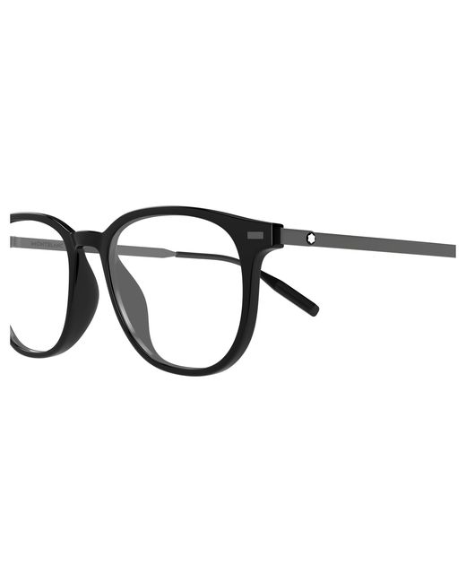 Montblanc Black Mb0448Oa 001 Optical Frames Injected Transparent Round for men