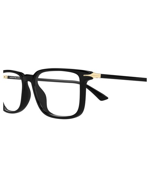 Montblanc Black Mb0437O 007 Optical Frames Acetate Transparent Squared for men