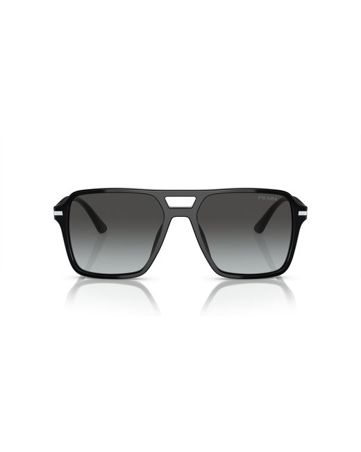 Prada Black Pr 20Ys 1Ab06T Sunglasses Acetate Pilot Normal Shaded for men