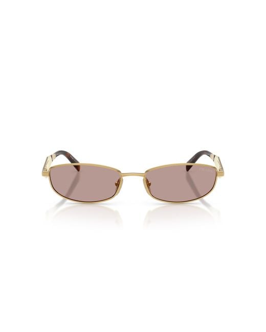 Prada Black Pr D51S 5Ak20I Sunglasses Metal Round Normal