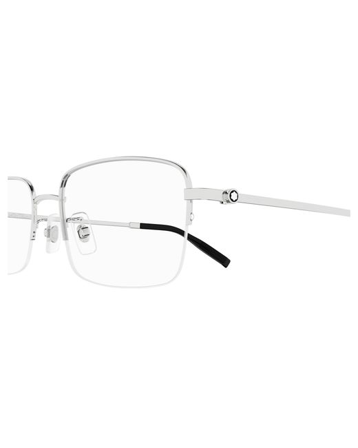 Montblanc Black Mb0313Oa 002 Optical Frames Titanium Transparent Squared for men