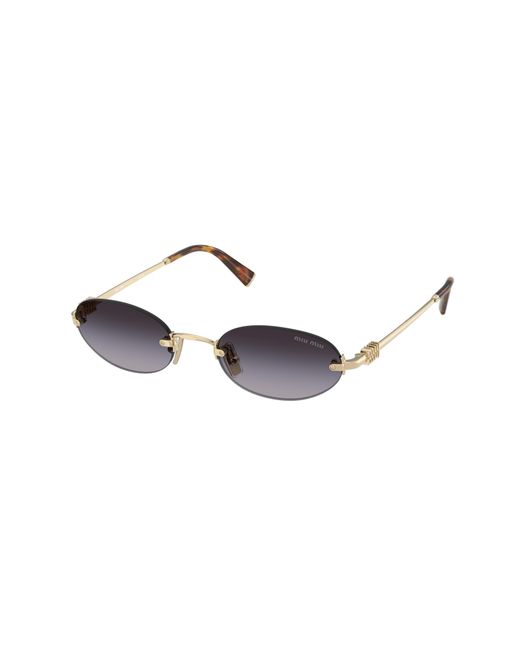 Miu Miu Black Mu A54S Zvn5D1 Sunglasses Metal Round Normal Shaded