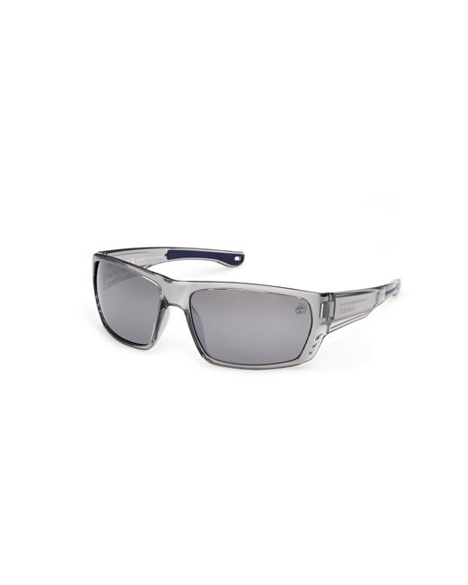 Timberland Black Tb00002 20D Sunglasses Injected Smoke Squared Polarized for men