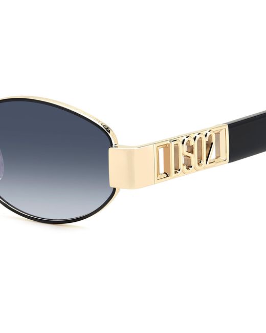 DSquared² Black D2 0155/S 0Nz/08 Sunglasses Metal Round Normal Shaded for men